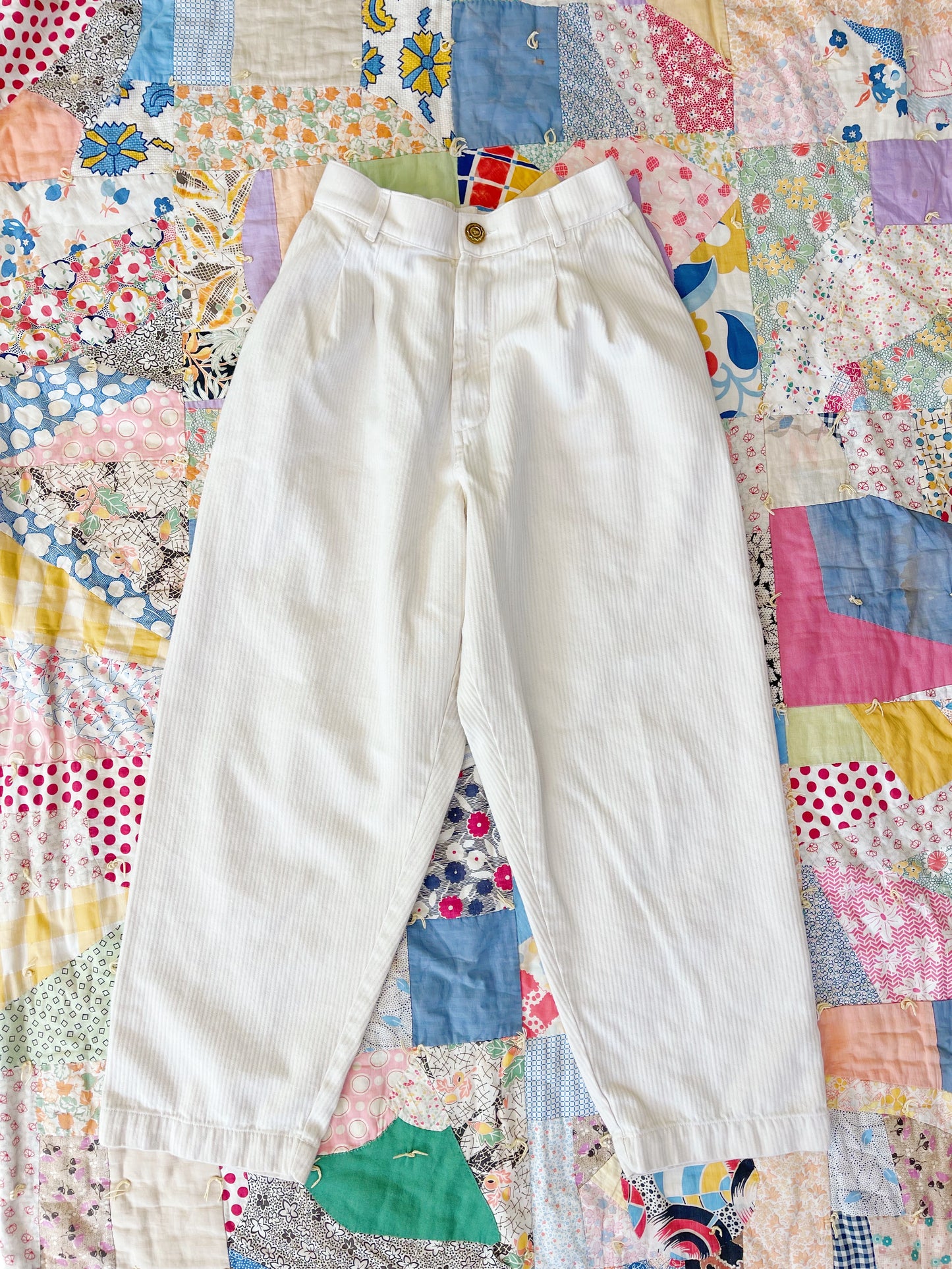 High-Waisted Cotton Pants