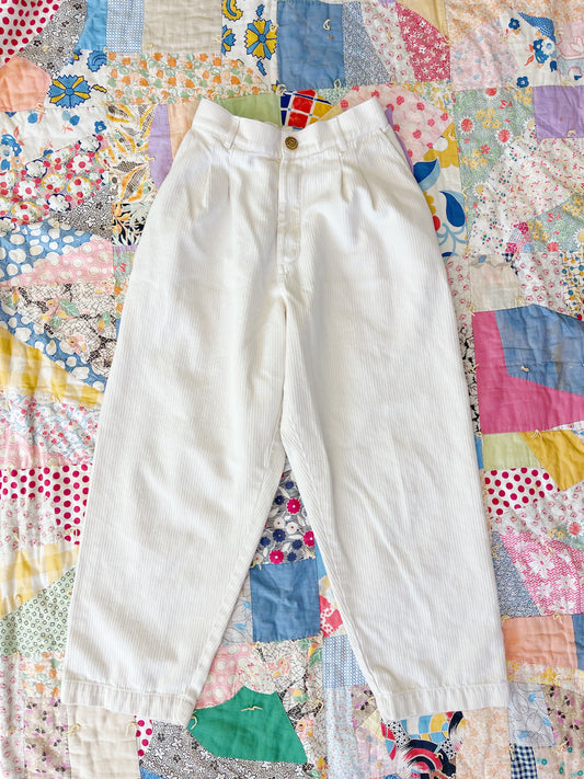 High-Waisted Cotton Pants