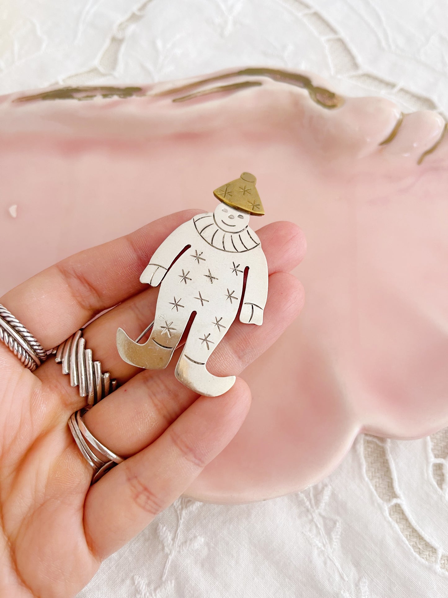 Vintage Snowman Pin & Pendant Top.