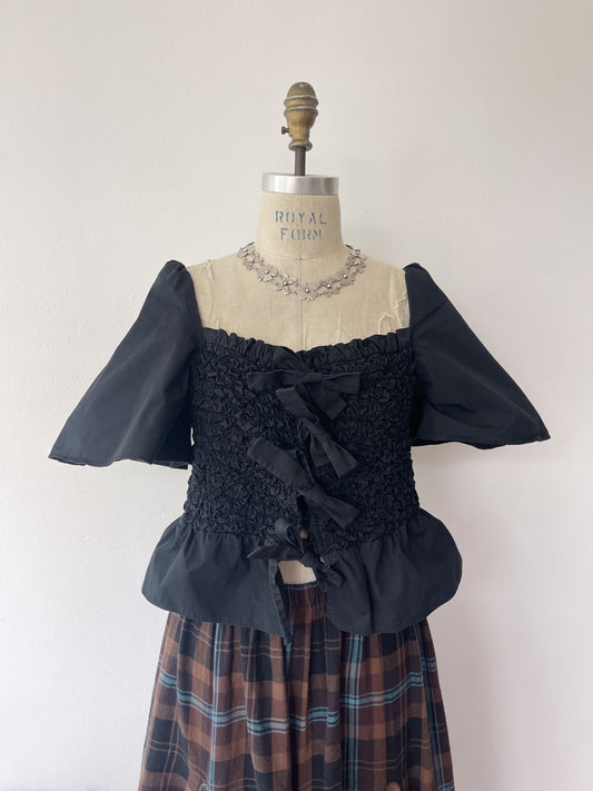 anthropology Black Ribbon Blouse