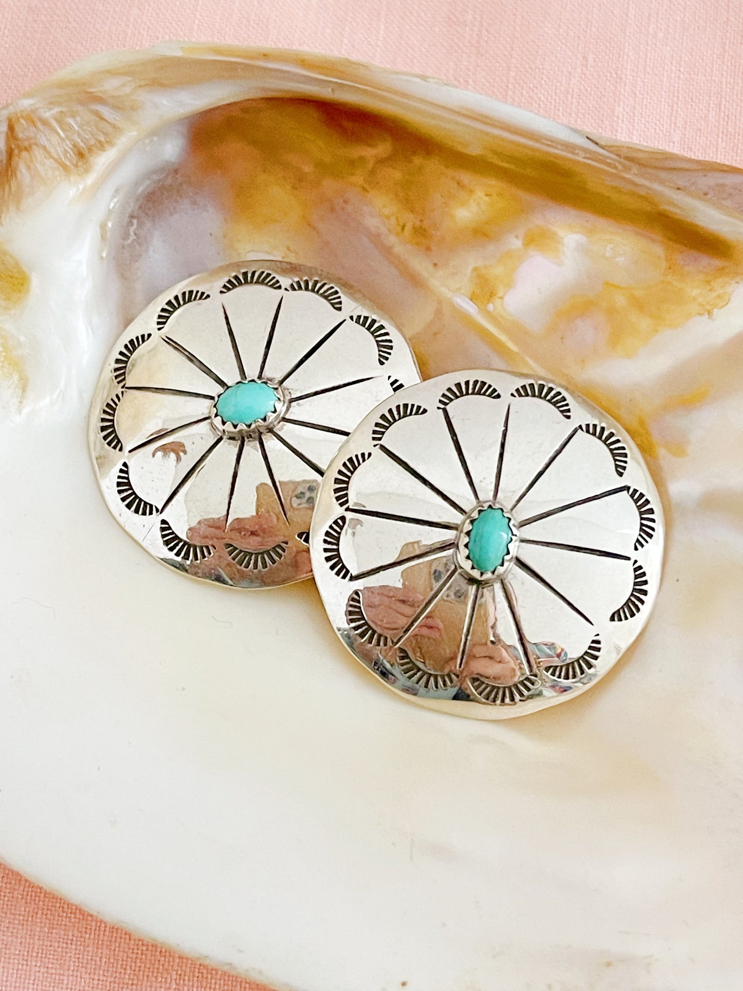 Navajo Turquoise Concho  Pierce.