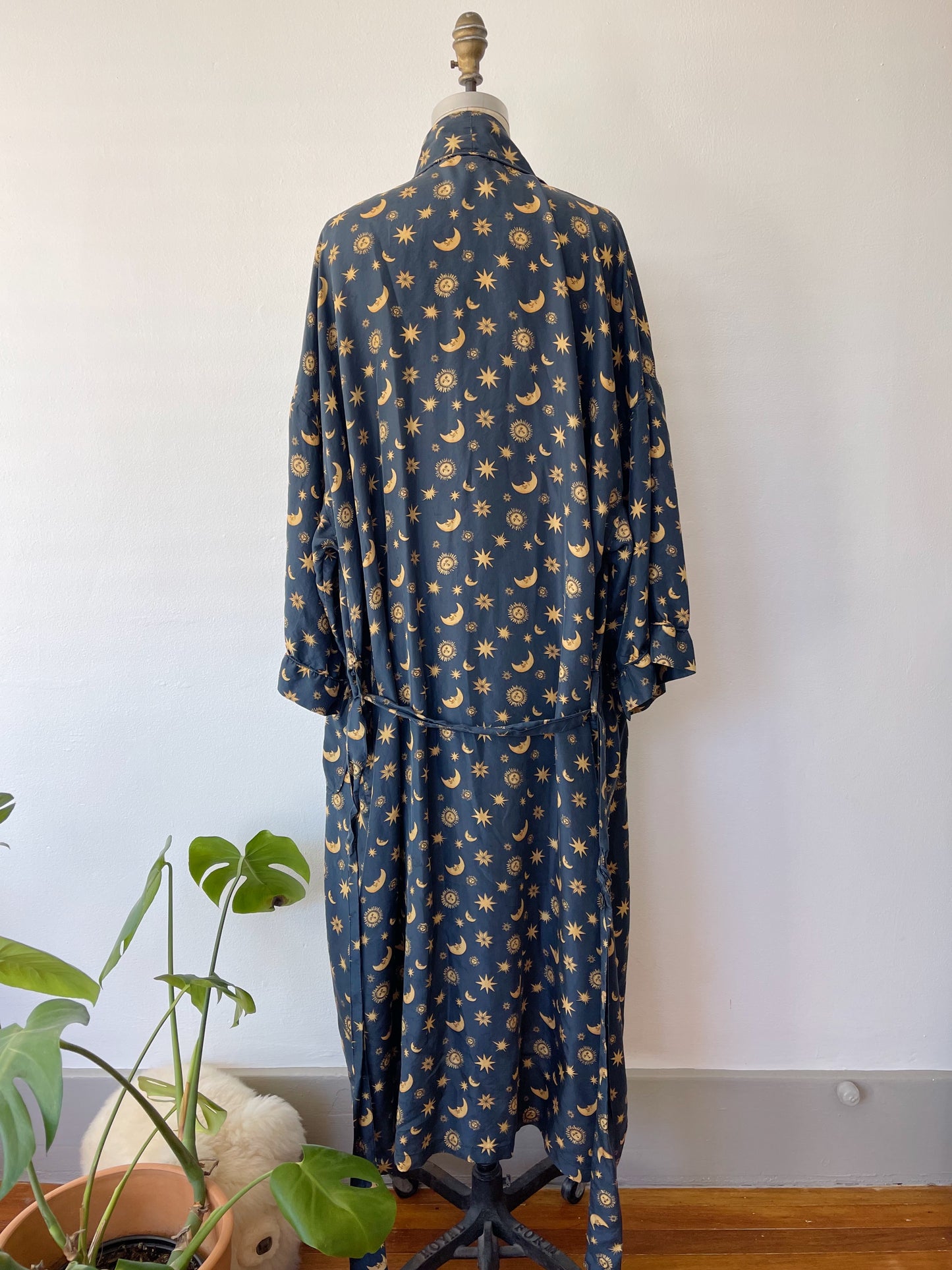 1990s Moon and Sun Silk Long Robe