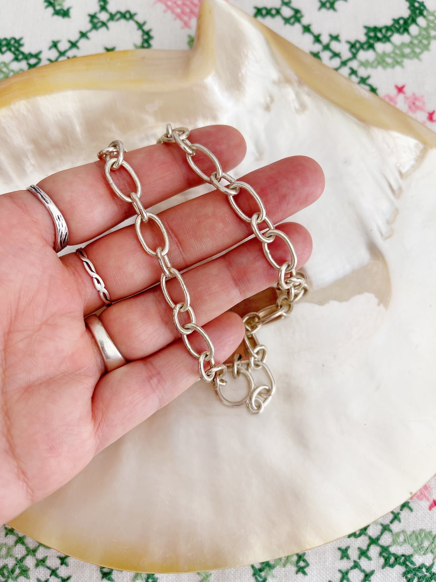 1990’s Cross Silver Chain Necklace.