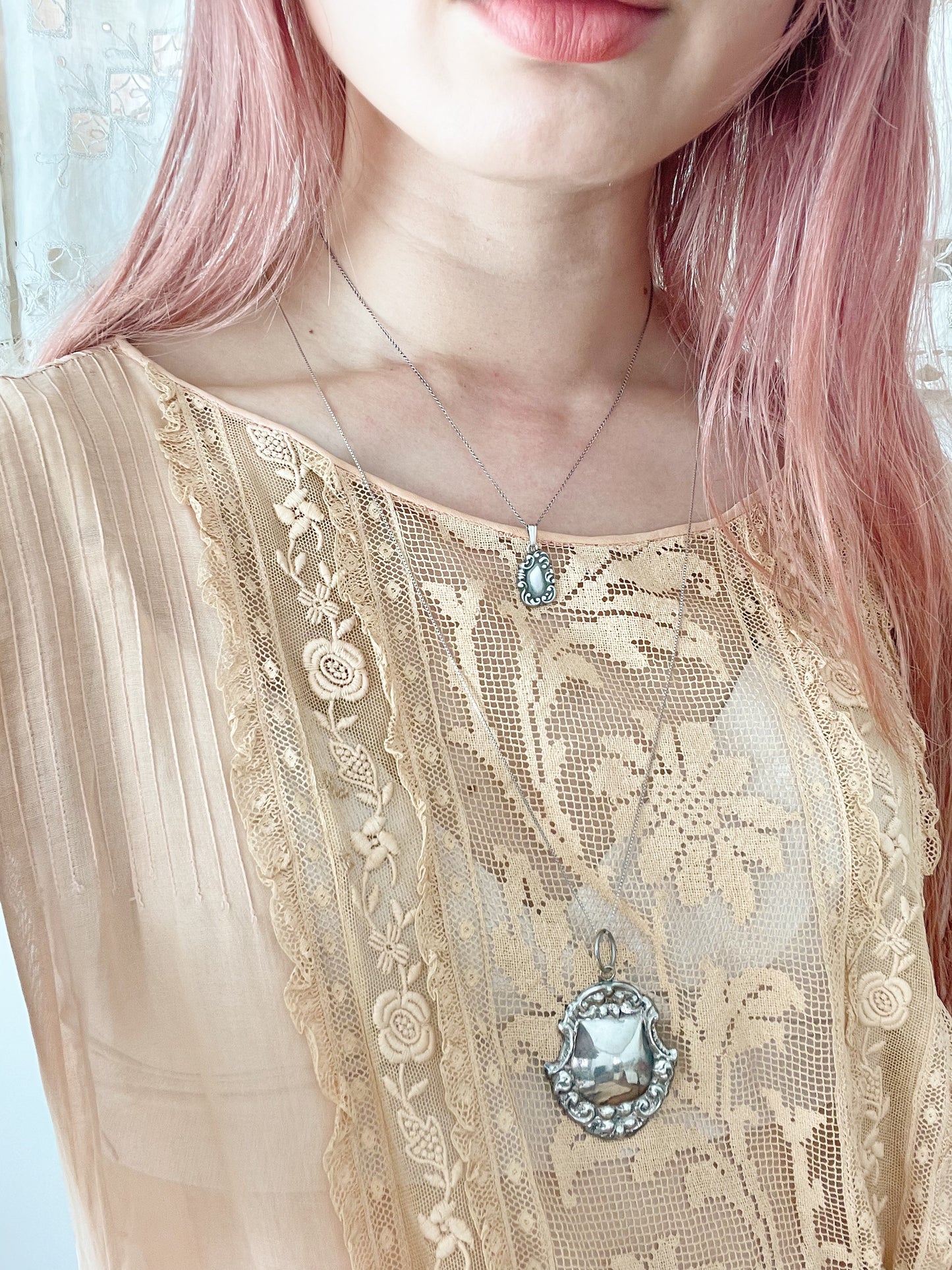 Vintage Engravable Silver Necklace