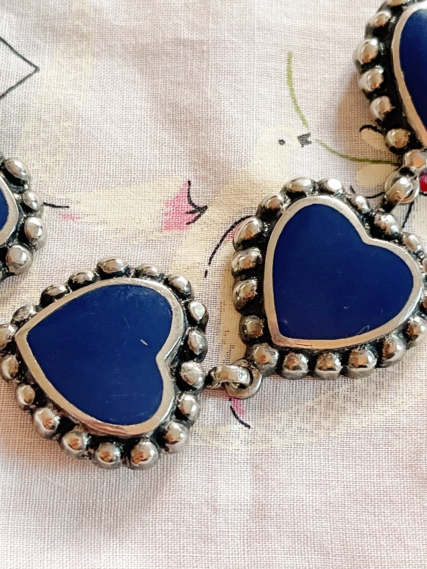 Vintage Enamel Heart Bracelet