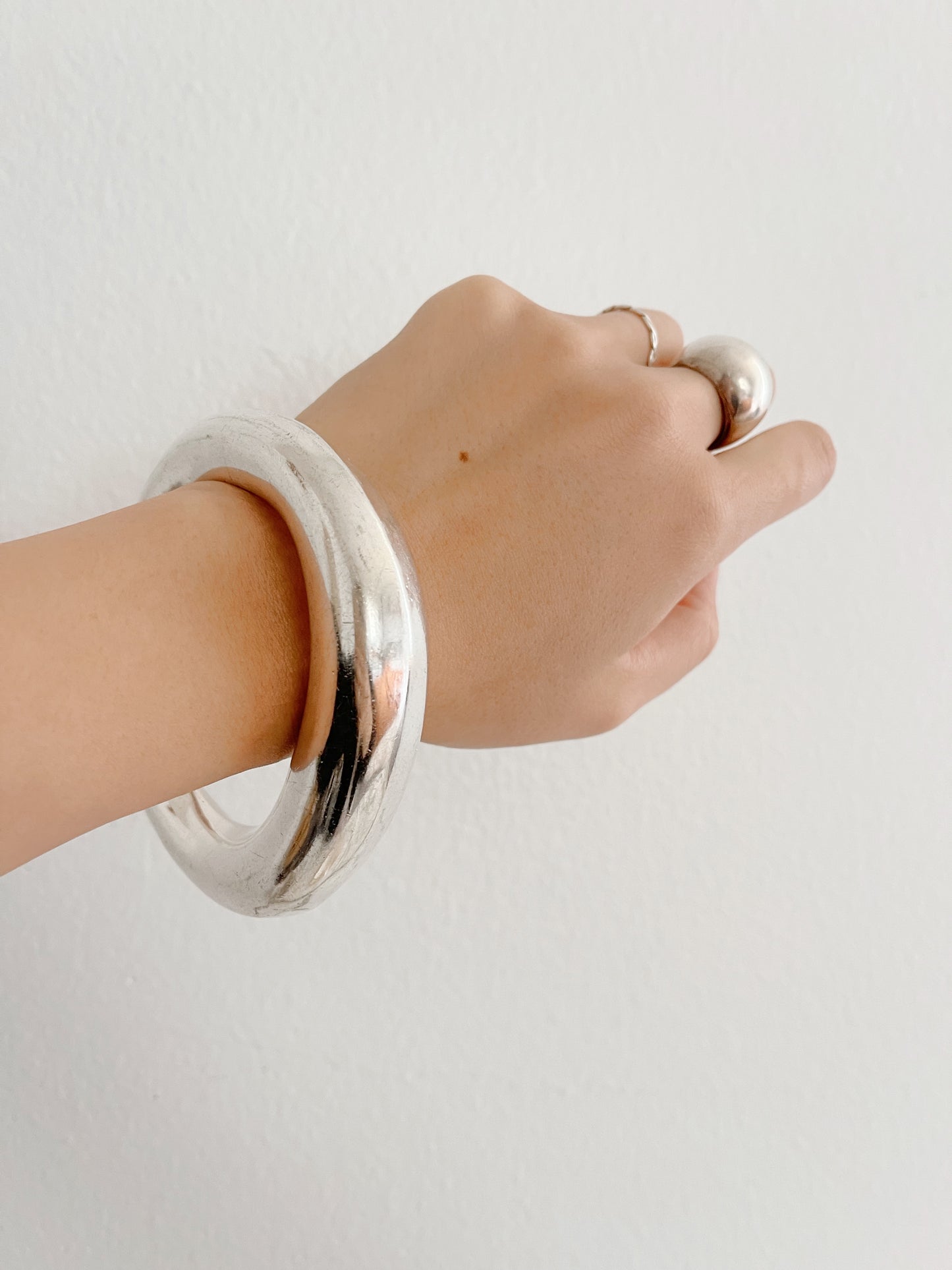 1980’s Vintage Silver Abstract Bangles Cuffs.