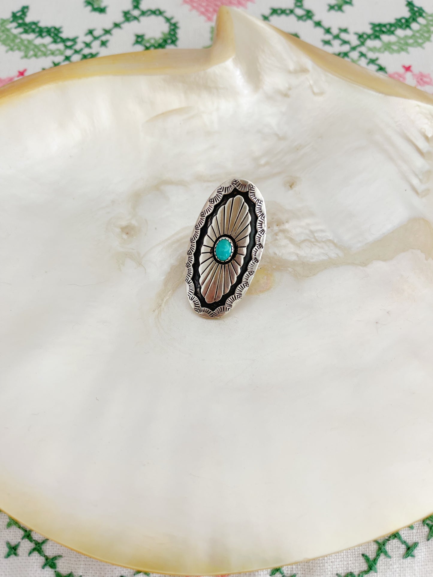 Navajo Oval Turquoise Ring.