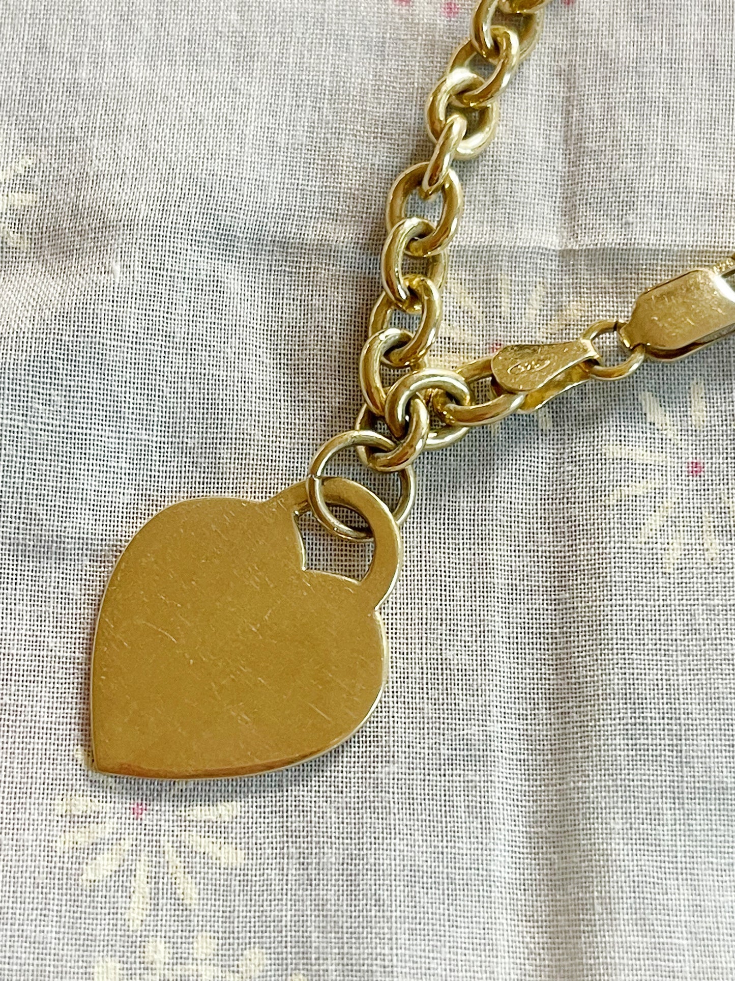 Vintage 1960s Gold Plated Silver Heart Bracelet