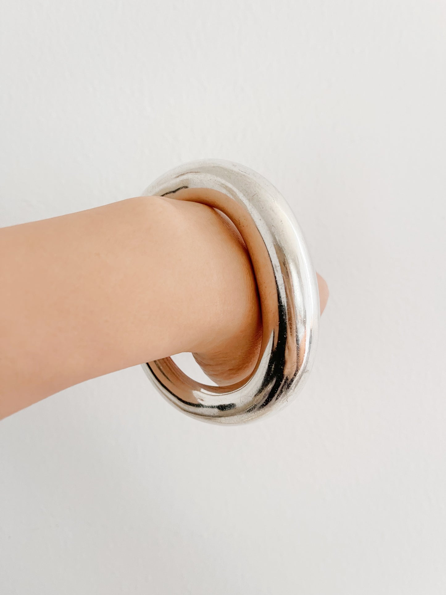 1980’s Vintage Silver Abstract Bangles Cuffs.