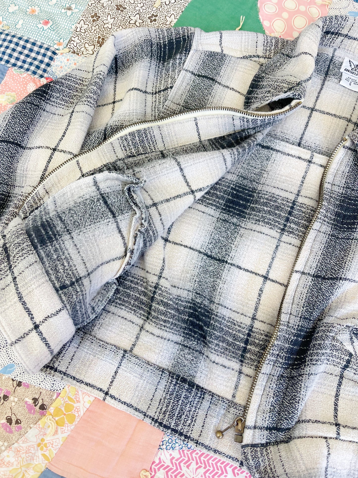 Black and White Plaid Cotton Jacket