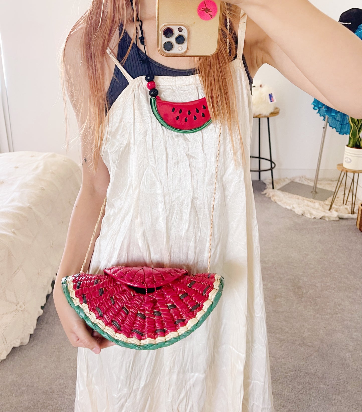 Watermelon Straw Shoulders Bag.