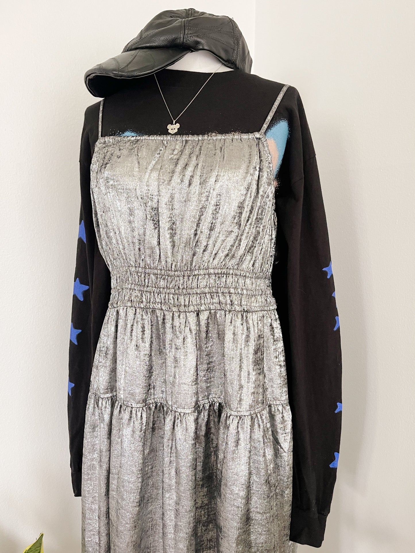 Camisole Metallic Silver Dress.