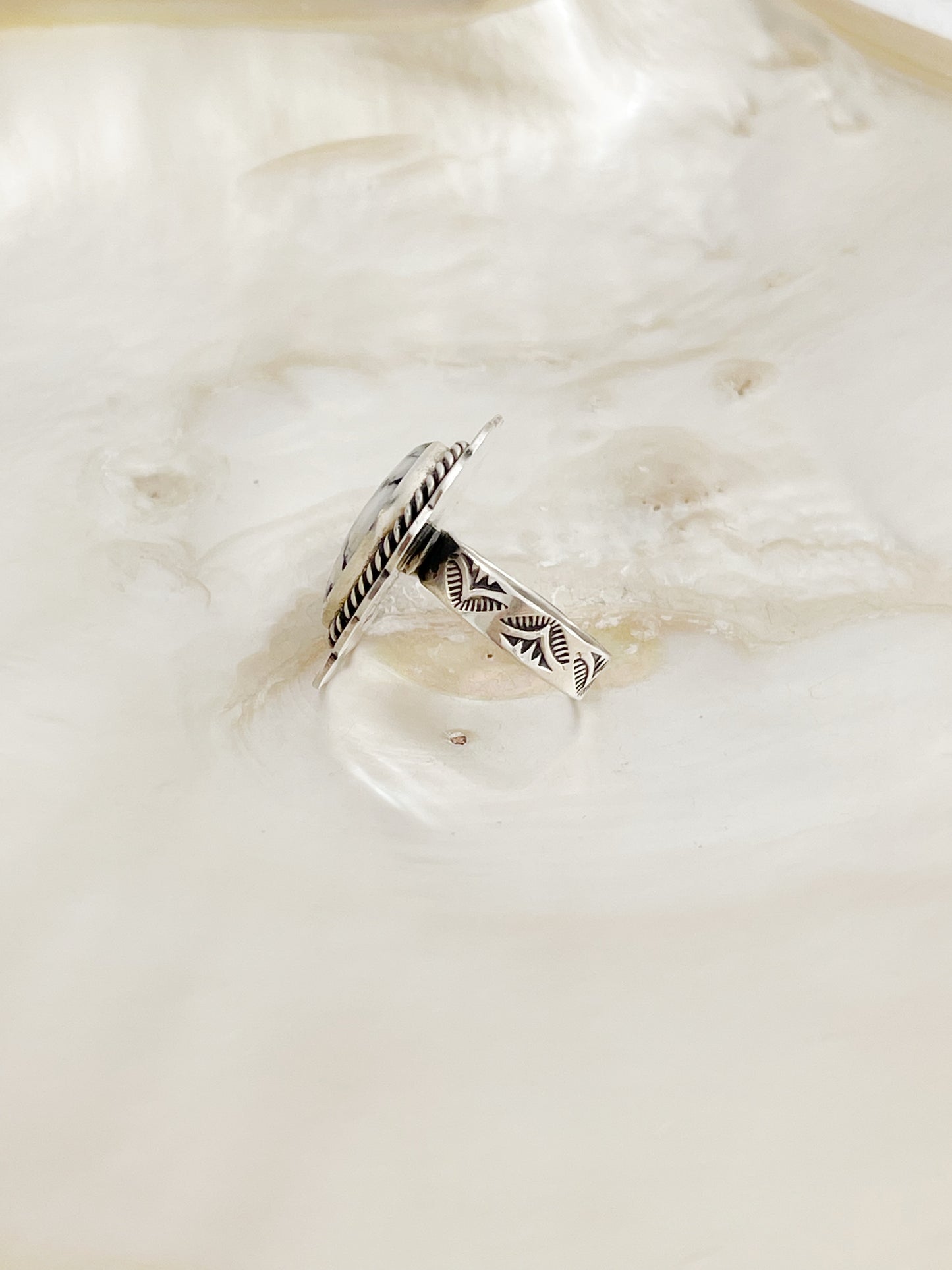 Arnold Goodluck White Buffalo Heart Ring.