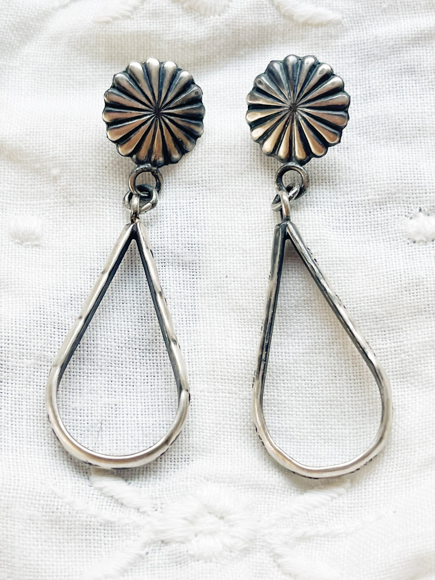 Navajo Drop Hoop With Stamps Pierce