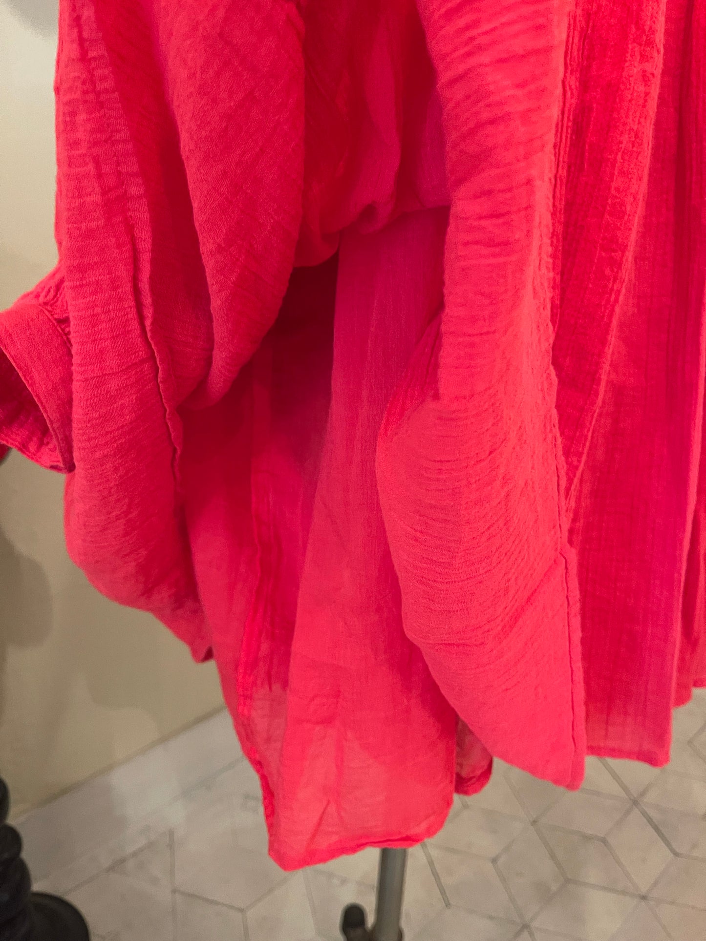 Vintage Cotton Red Tunic Dress