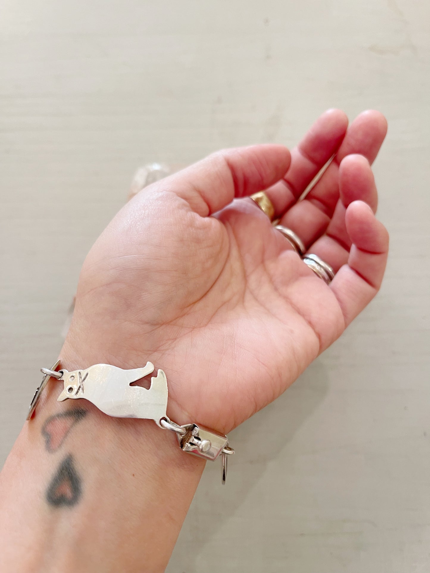 1990‘s Cats Sterling Silver Bracelet