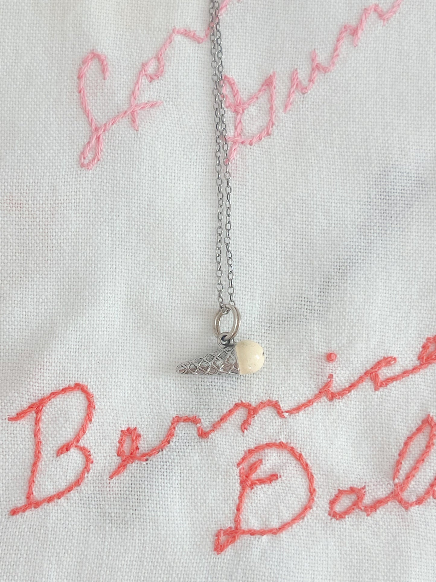 Tiny Ice Cream Silver Necklace