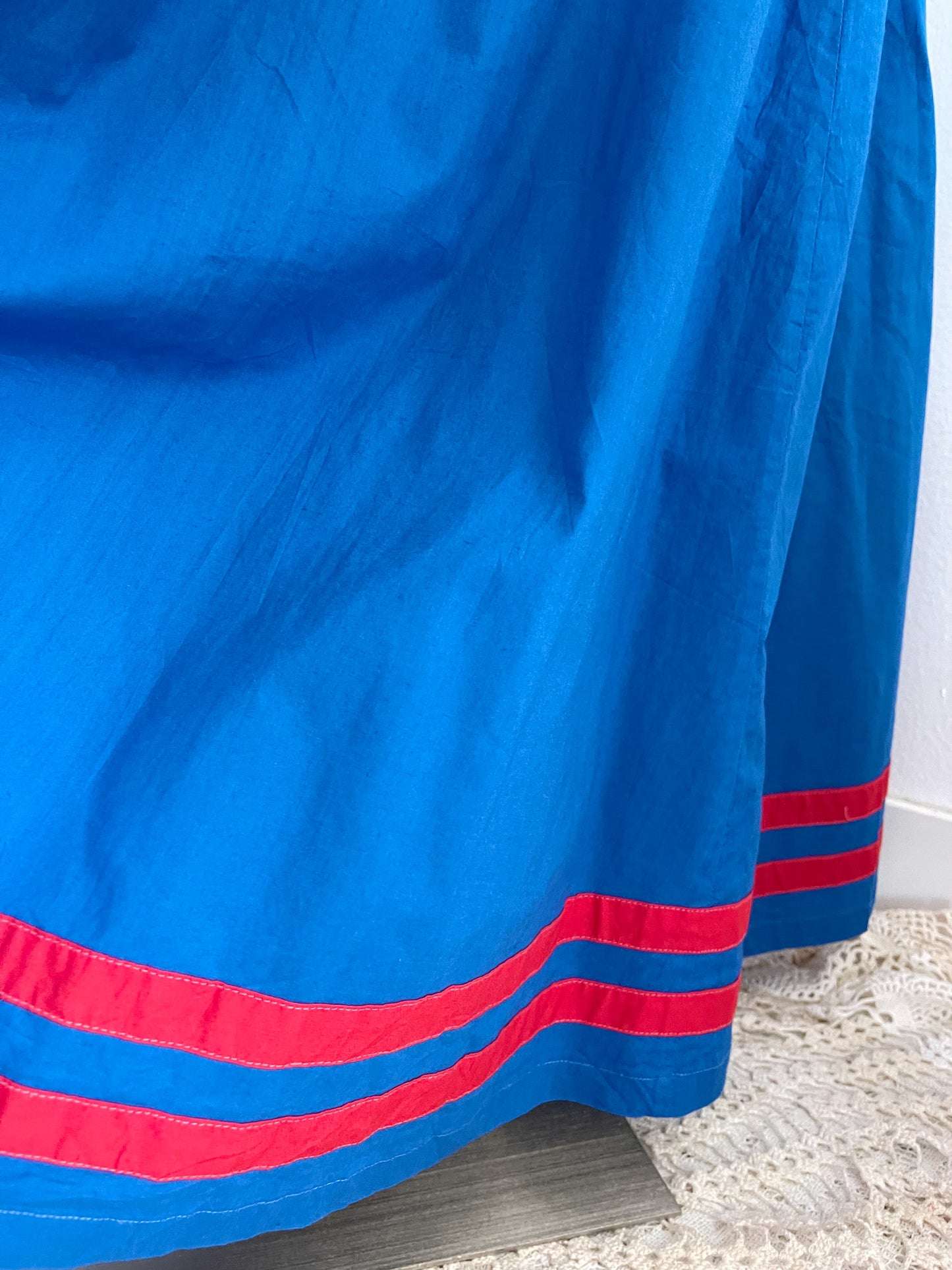 1980’s Blue and Red Ster LongCotton Dress.