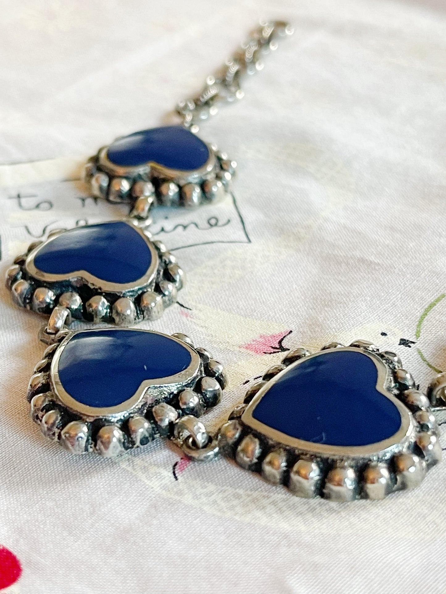 Vintage Enamel Heart Bracelet