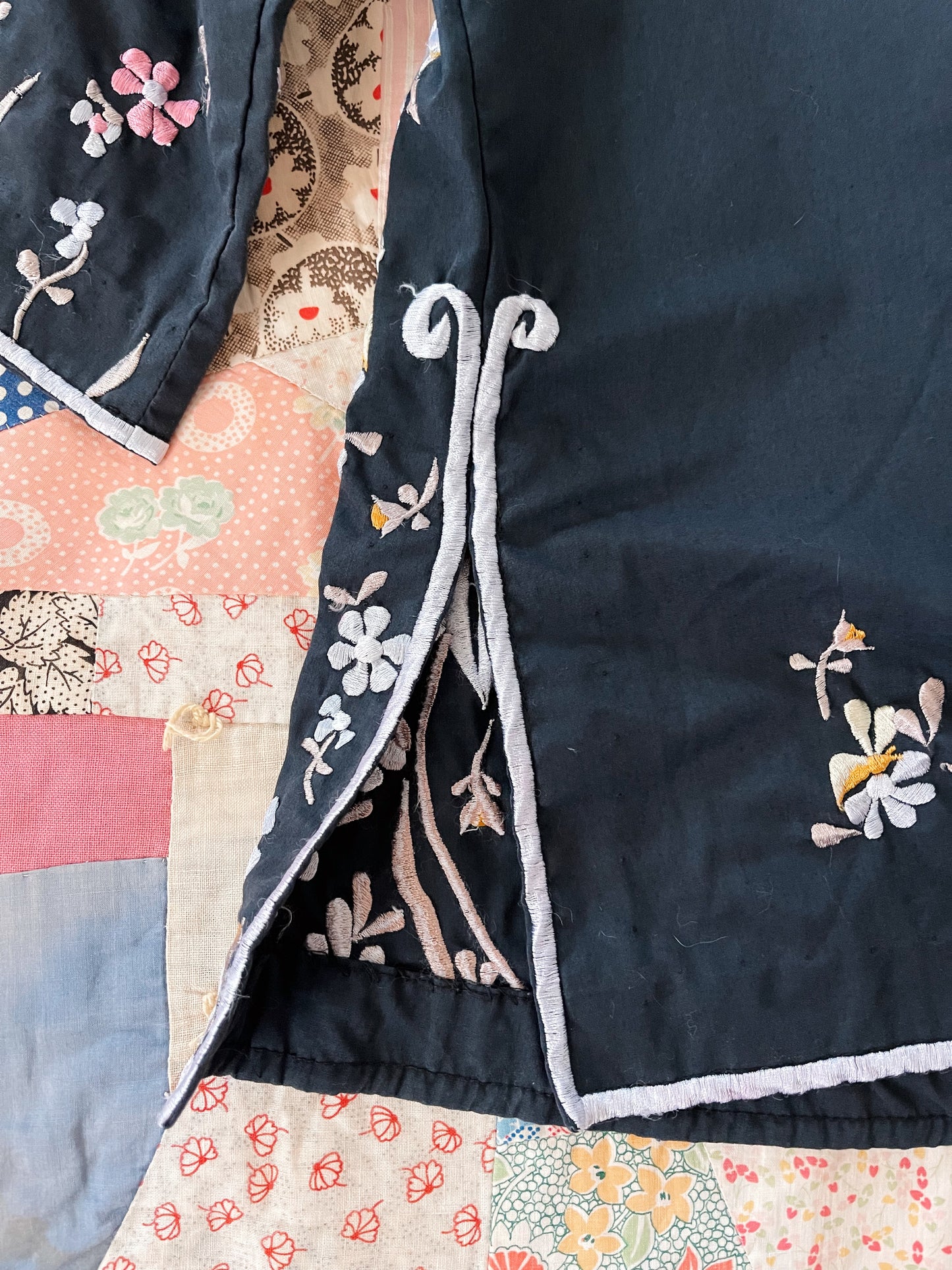 Vintage Embroidered Mandarin Style Jacket