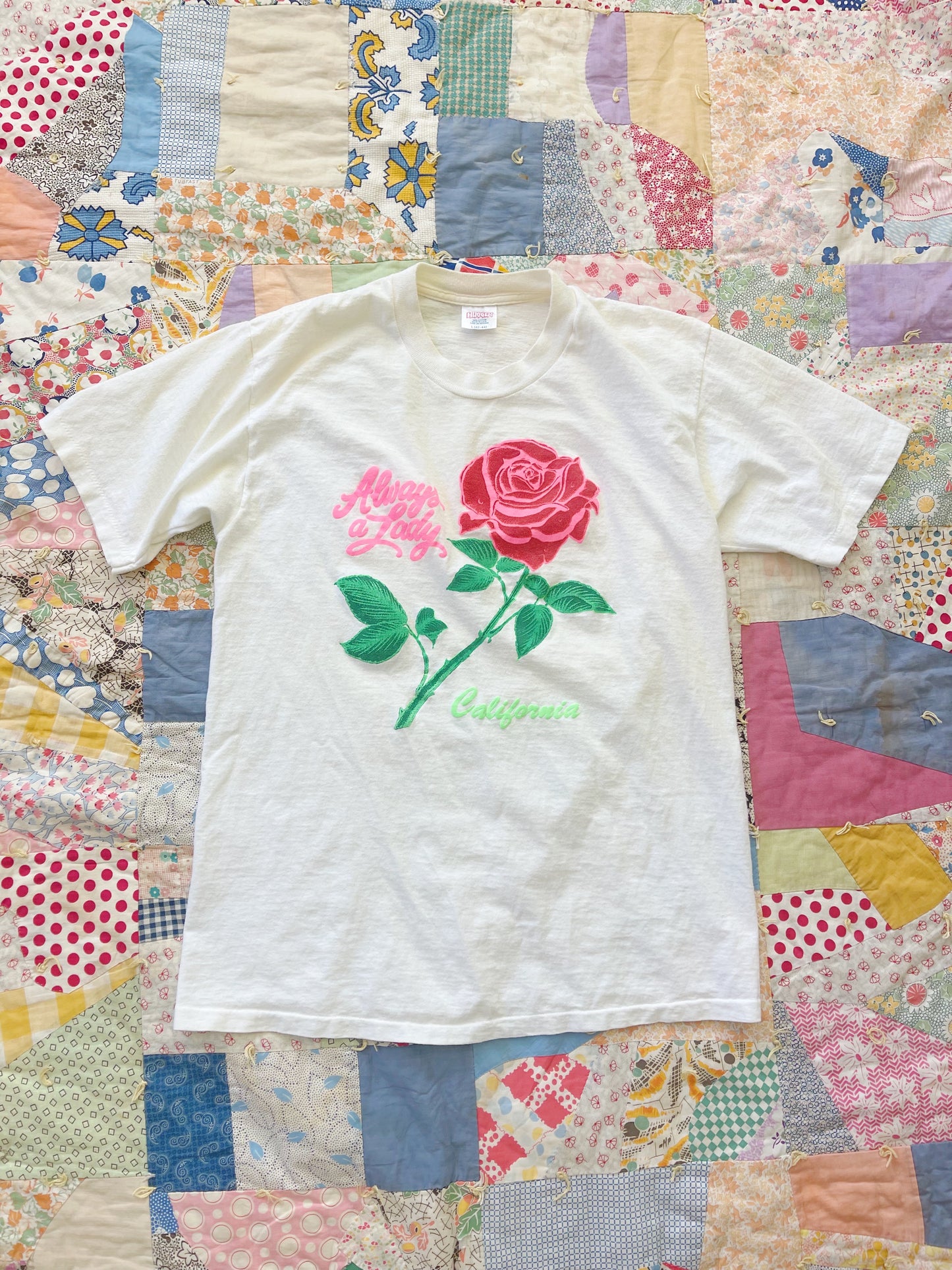 Vintage California Rose Tee White