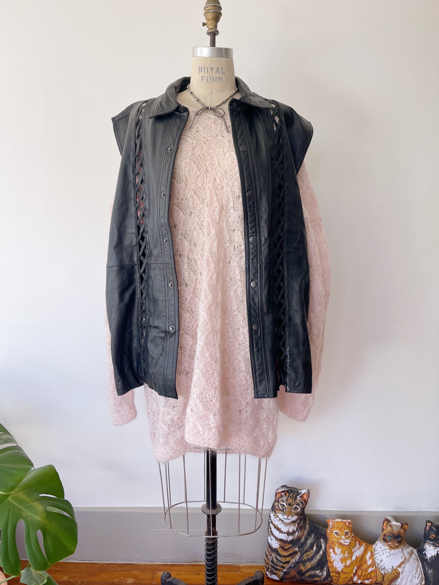 1980s Over Sized Leather Vest