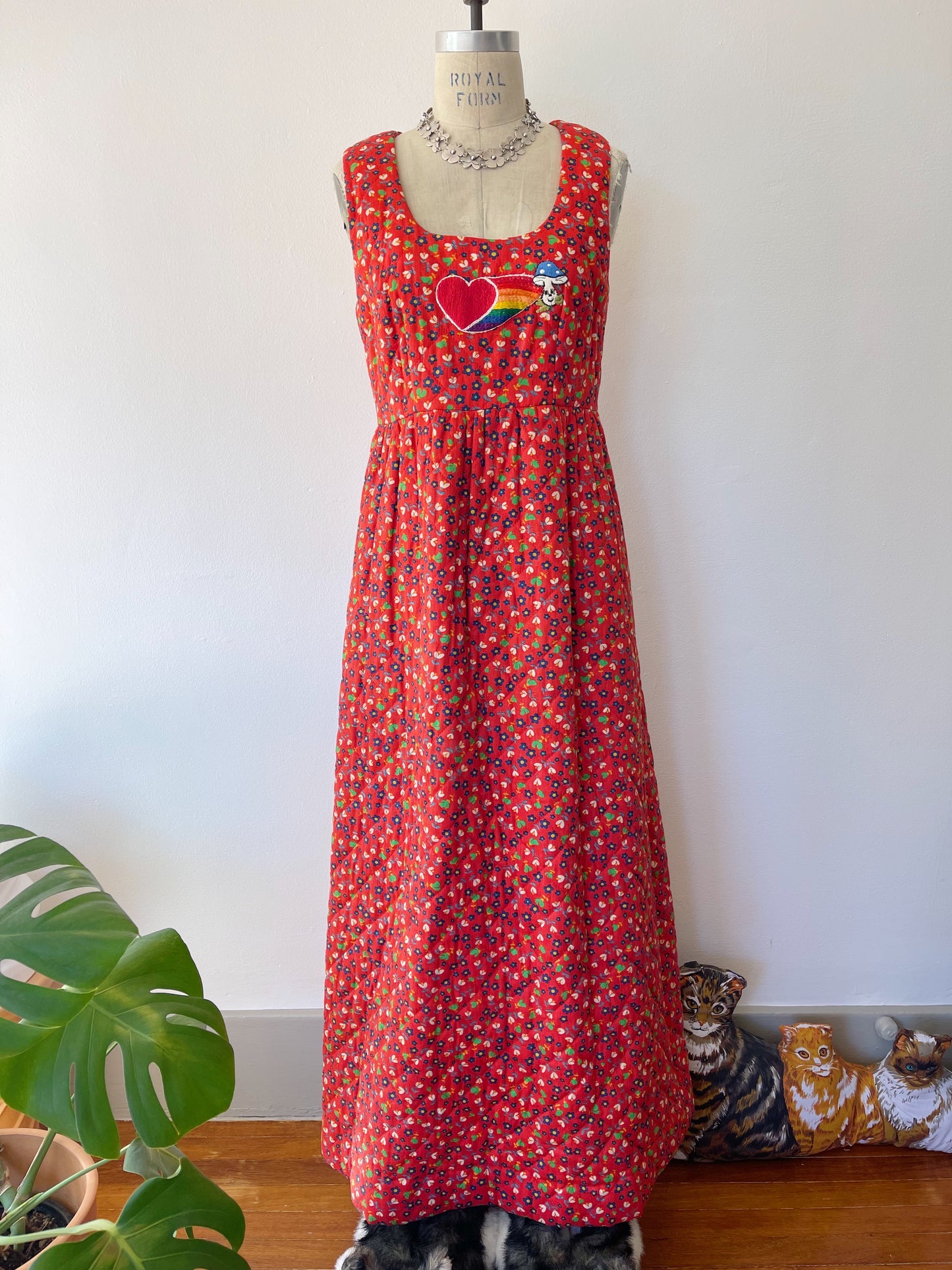 1970s Patched Quilting Long Dress