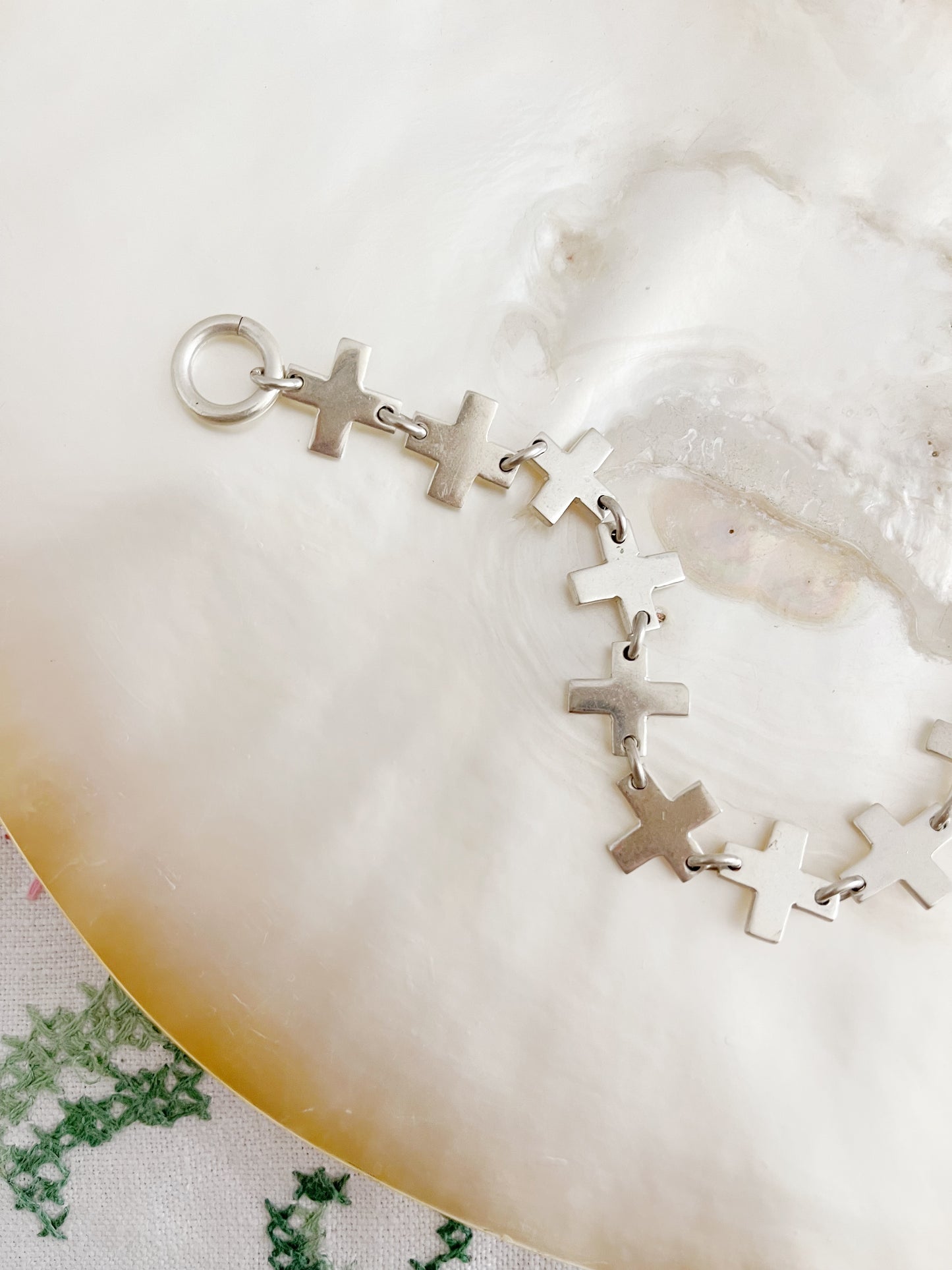 Vintage Cross Link Silver Bracelet.