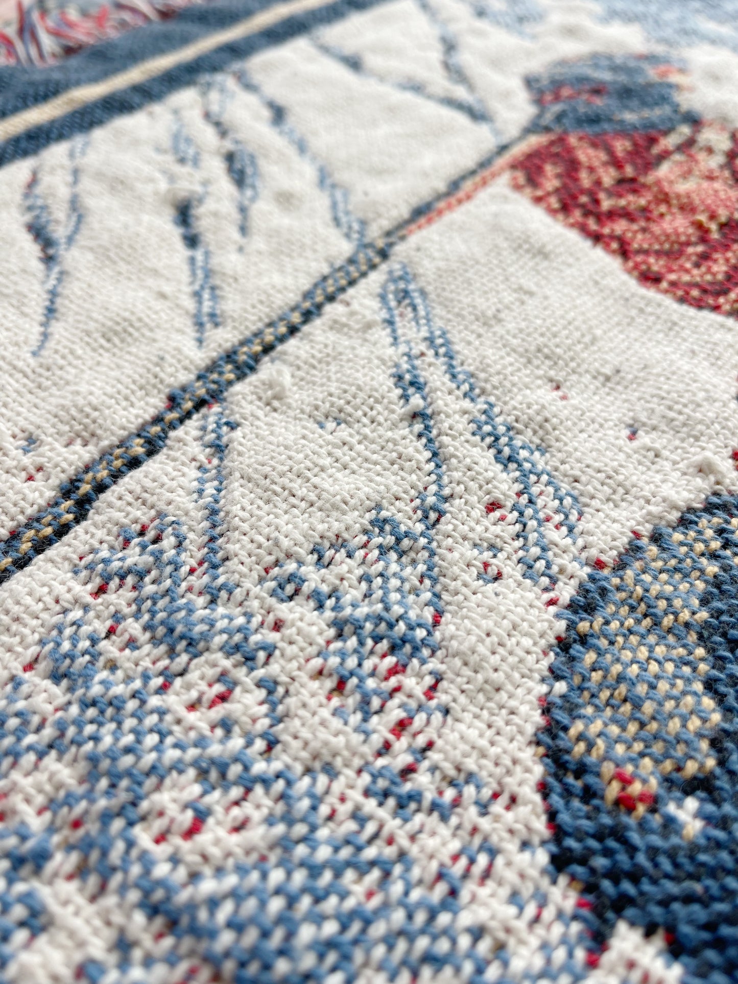 1990s Skier Cotton Blanket