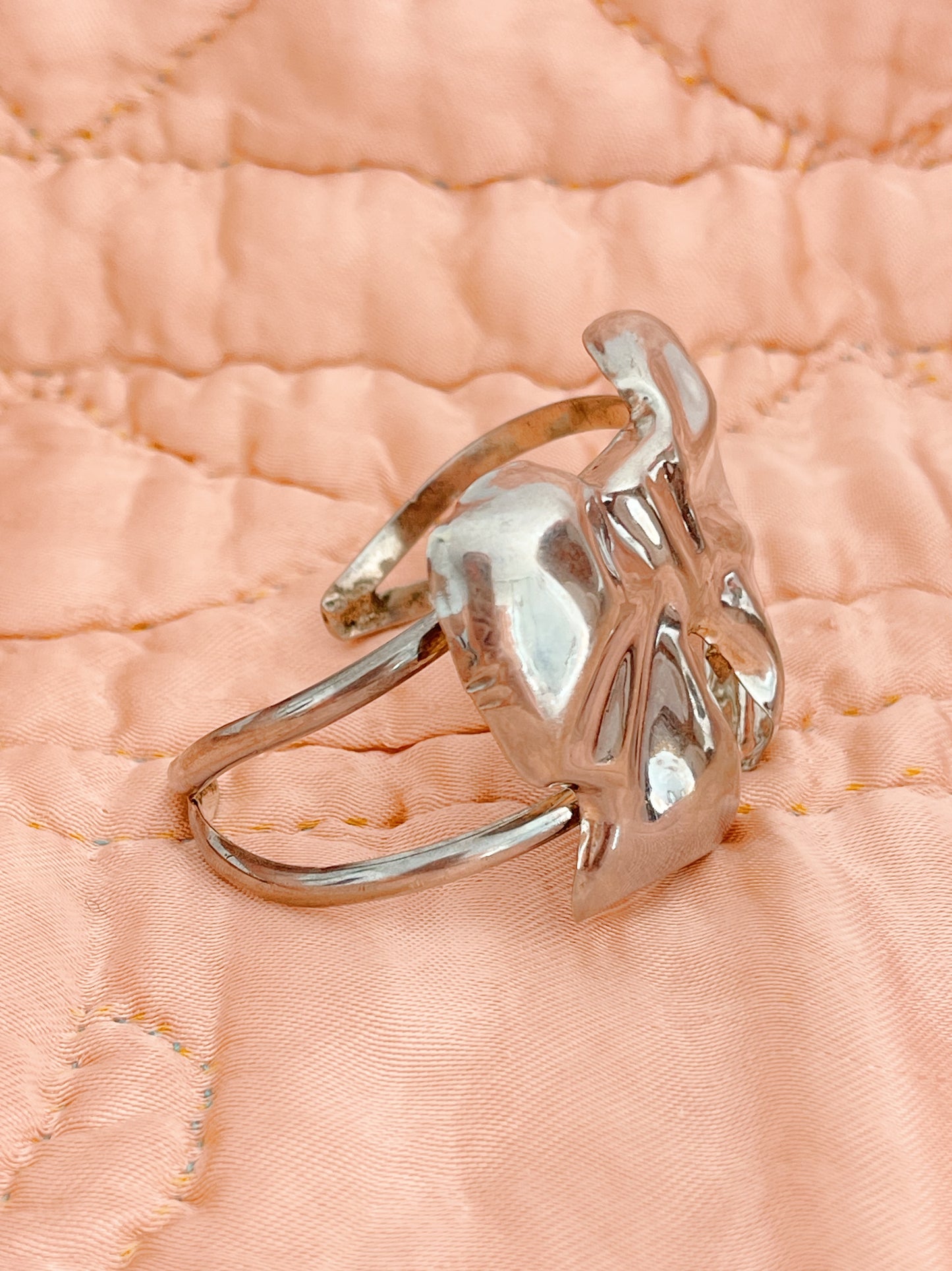 1980’s Huge ! Vintage Ribbon Bow Cuff Bangle.