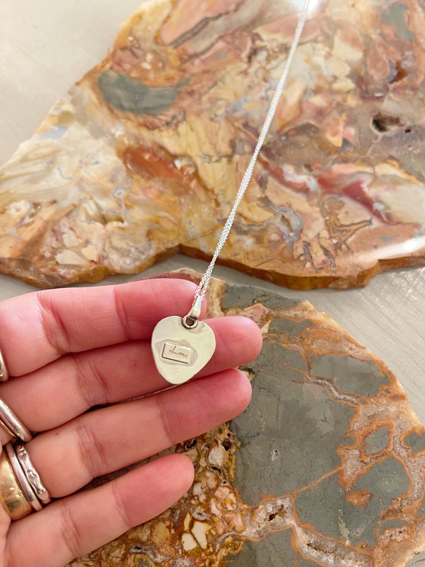 Pink Conch Heart Necklace By Navajo