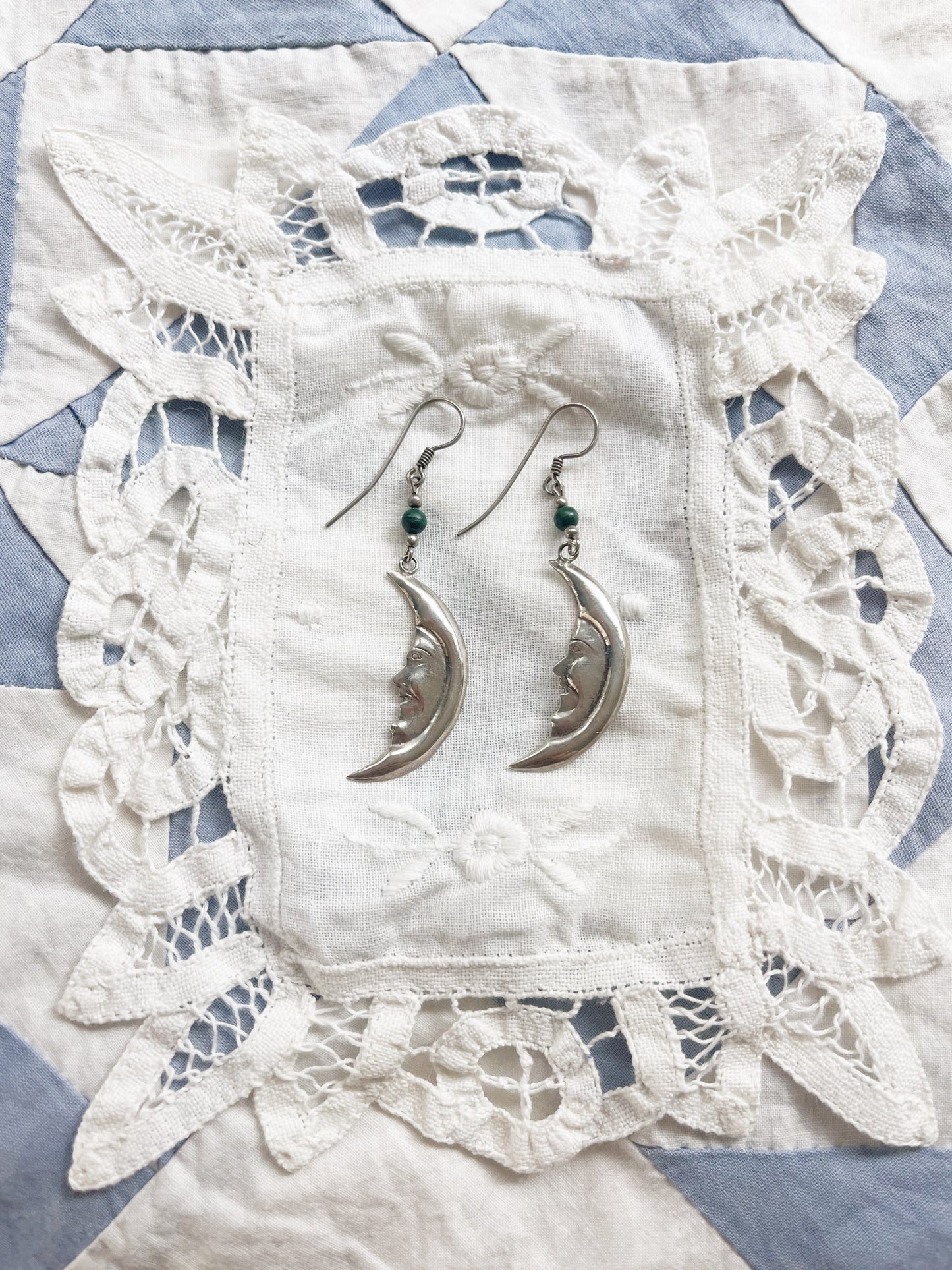 Vintage Crescent Moon Silver 925 Pierce