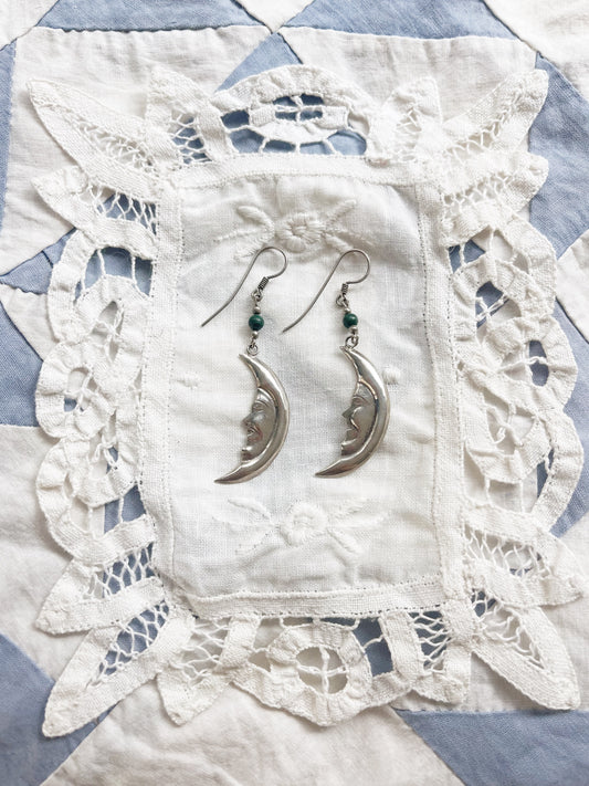 Vintage Crescent Moon Silver 925 Pierce