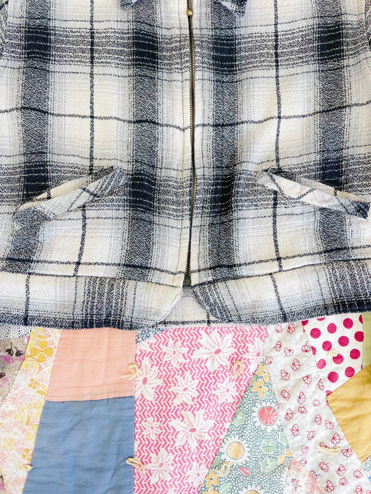 Black and White Plaid Cotton Jacket