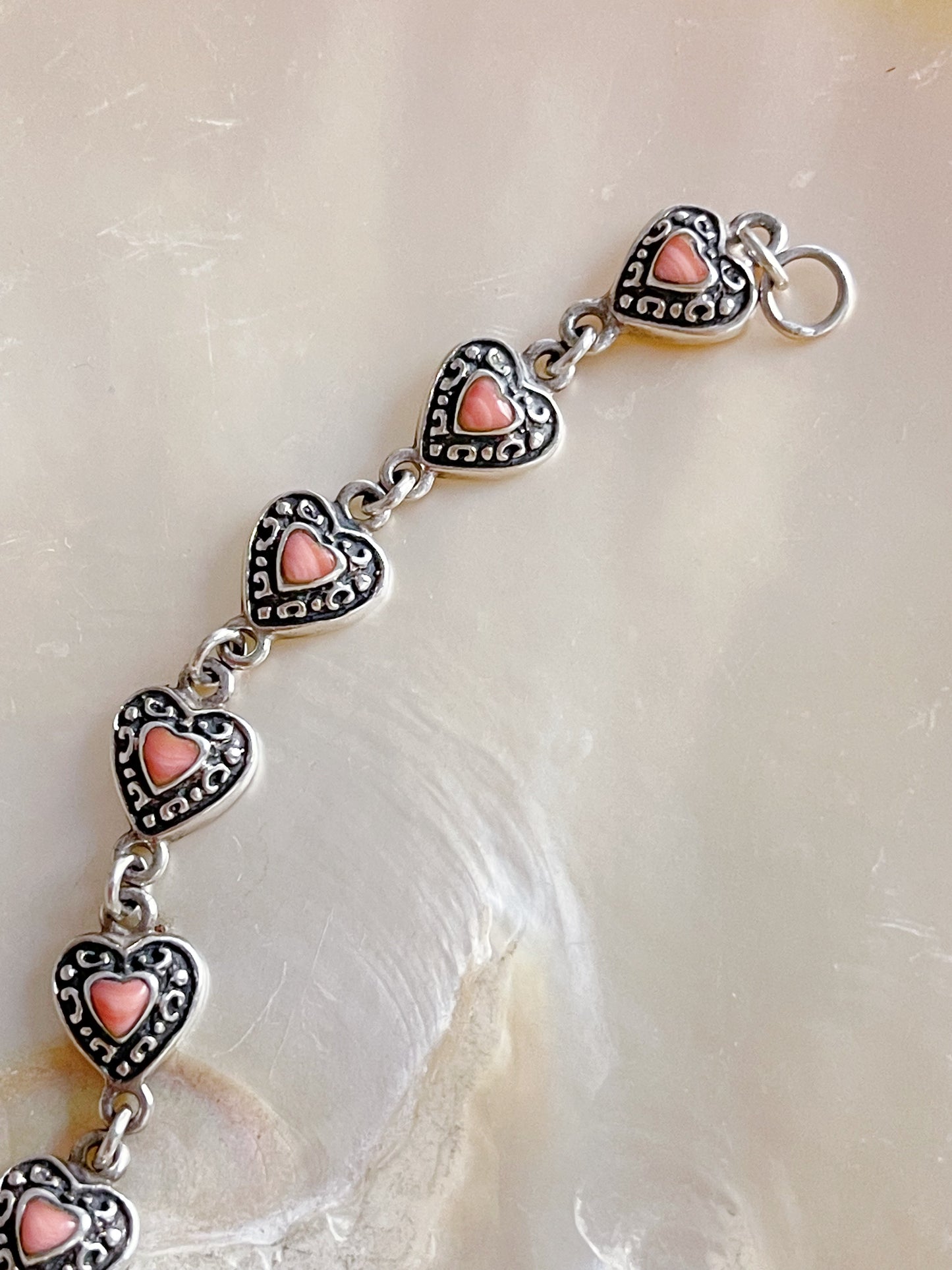 Tiny Heart with Rhodochrosite Bracelet