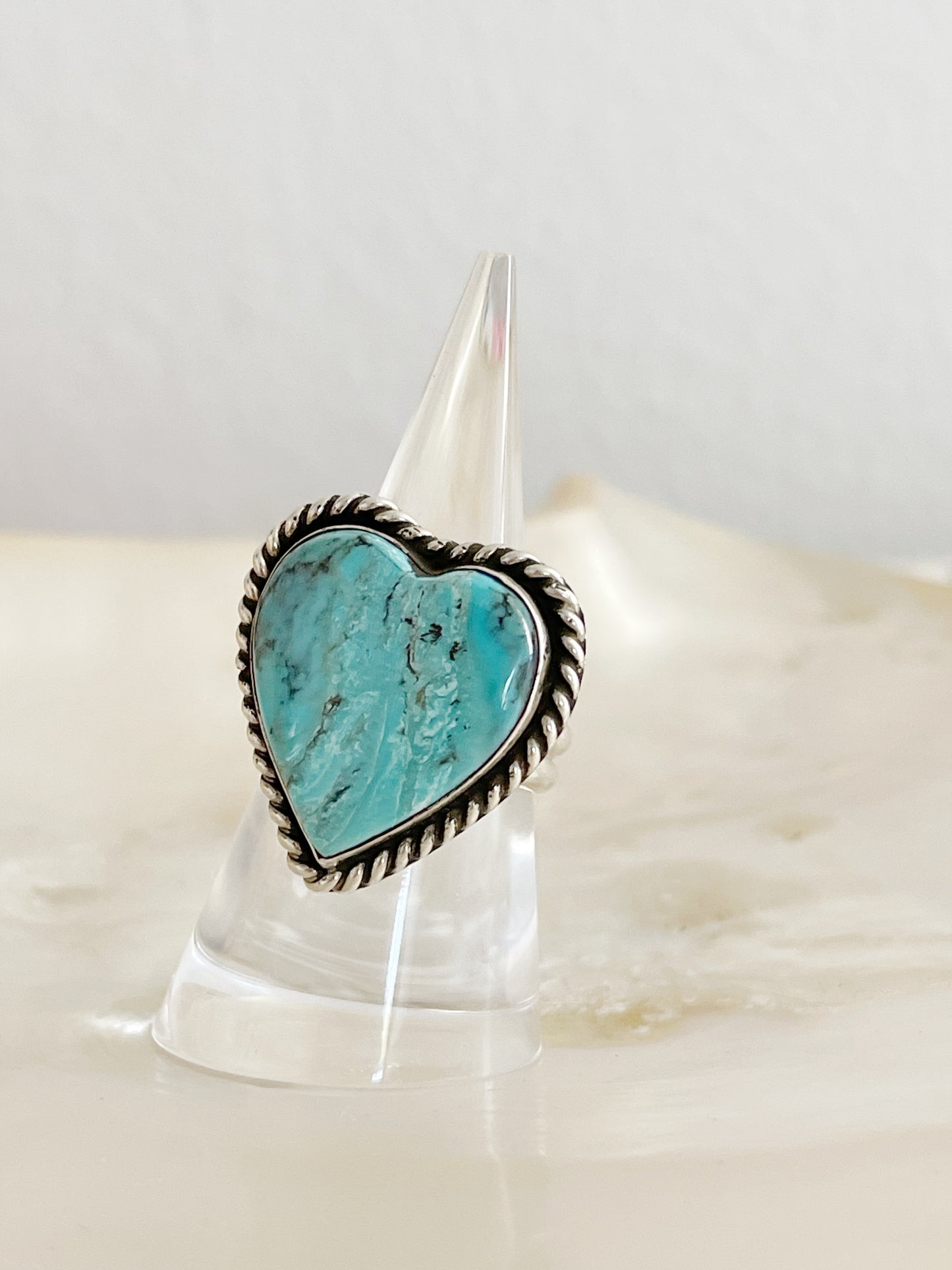 Navajo Turquoise Heart Ring.