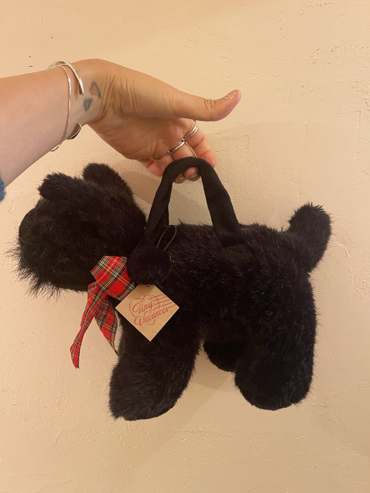 Black Dog Plush Hand Bag