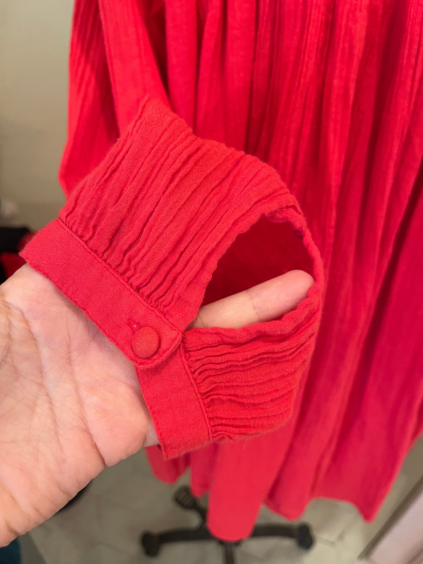 Vintage Cotton Red Tunic Dress