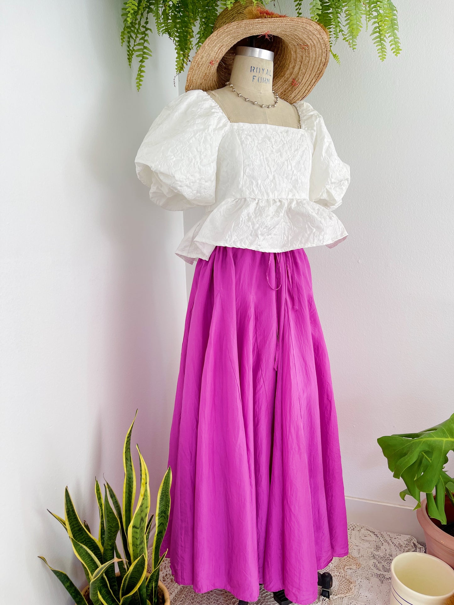 So Cute ! Silk Purple Long Skirt.