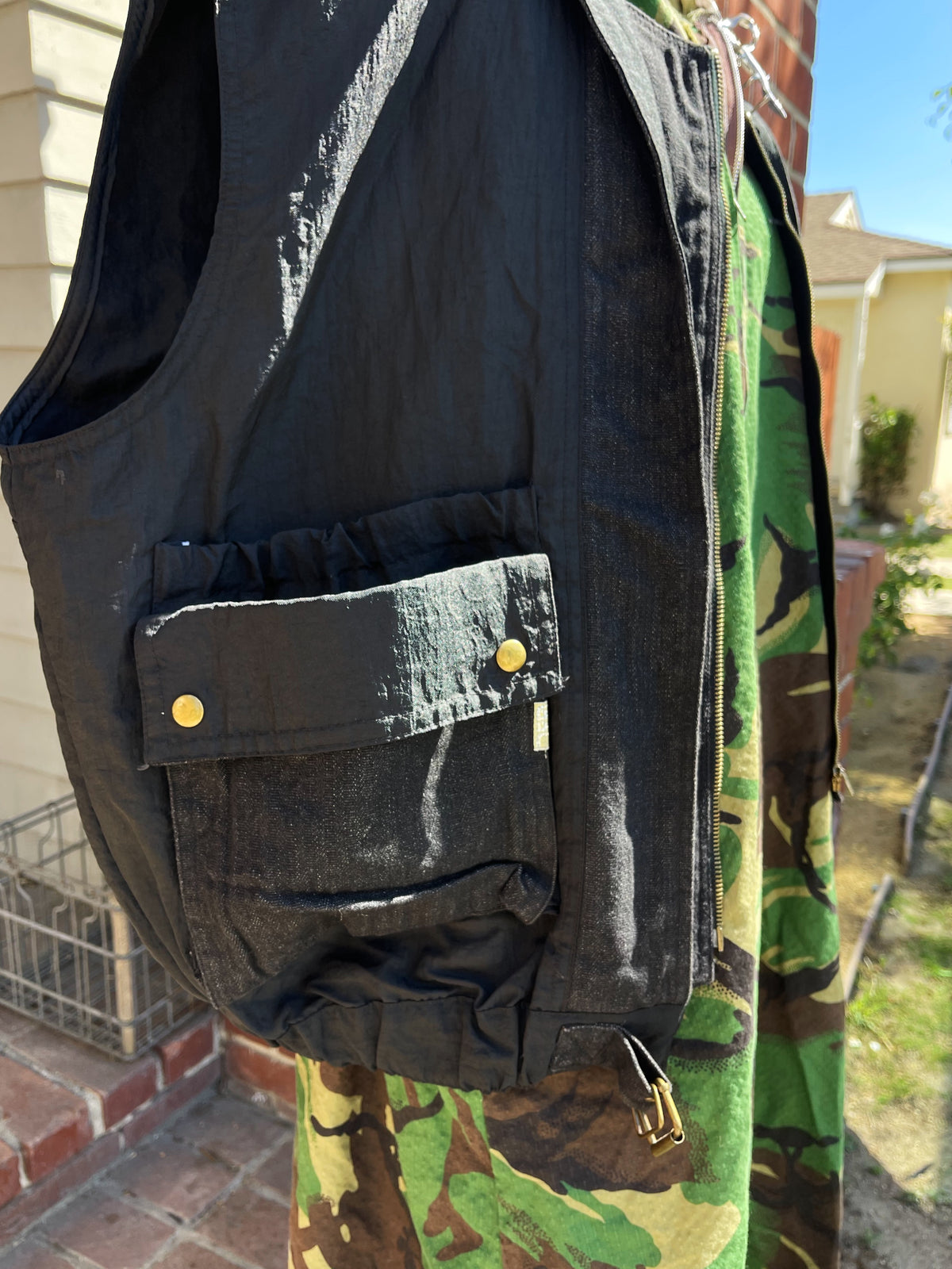1980s Oversize Black Vest