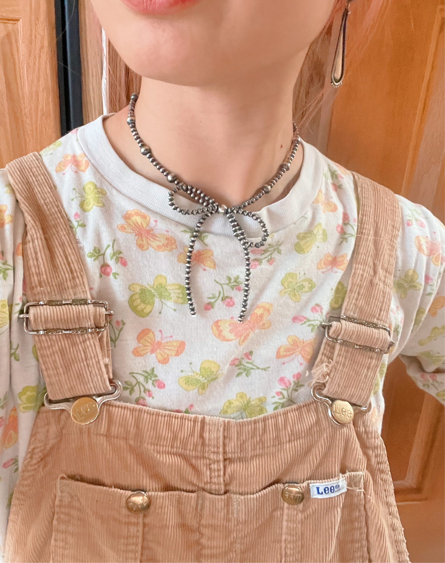 Navajo Pearl Ribbon Choker Necklace