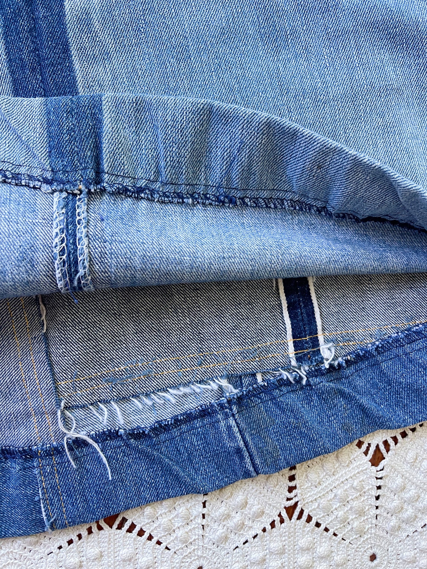 1970s Vintage Patchworks Denim Skirt