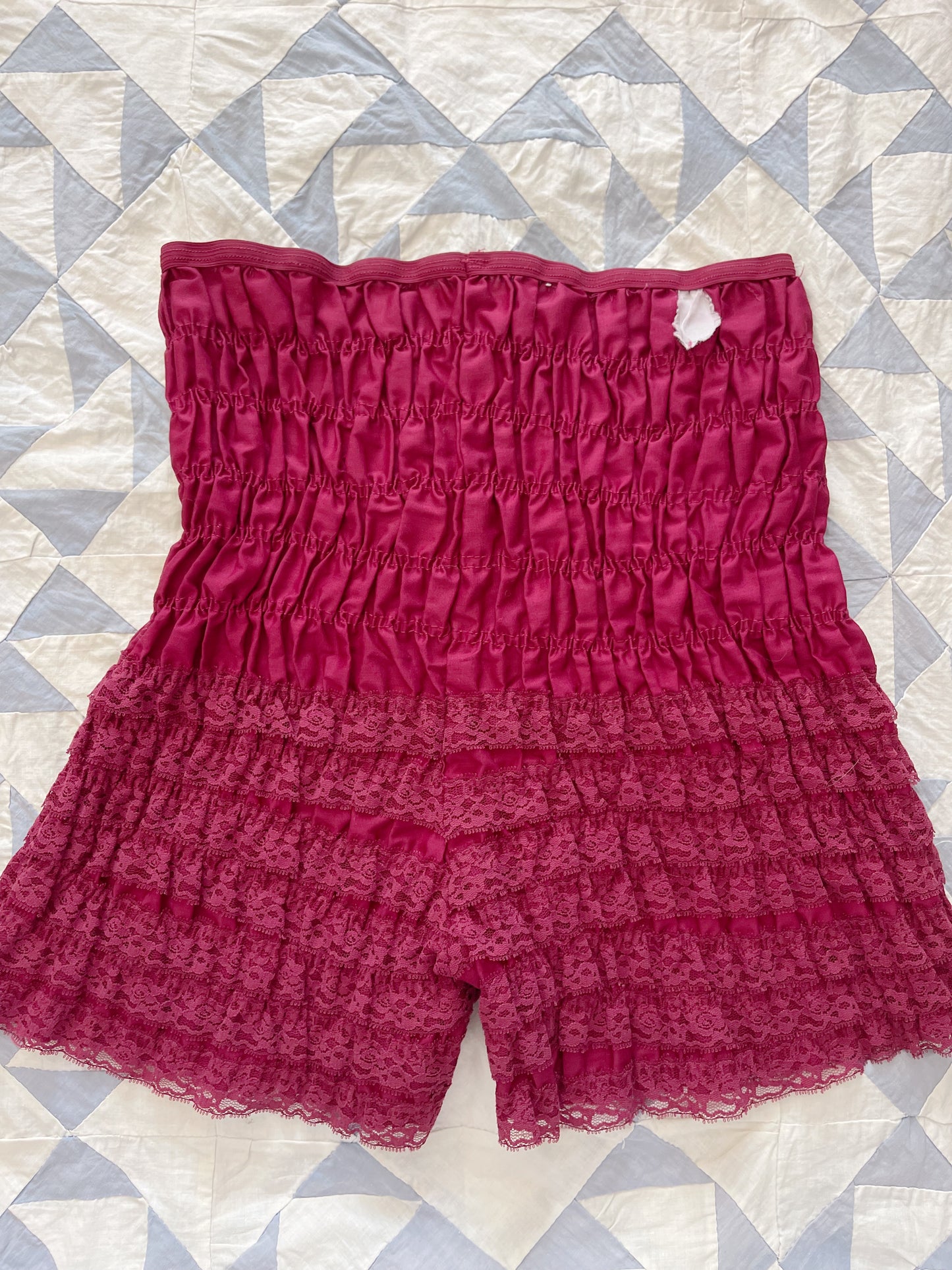 1970s Wine Red Frill Bloomers