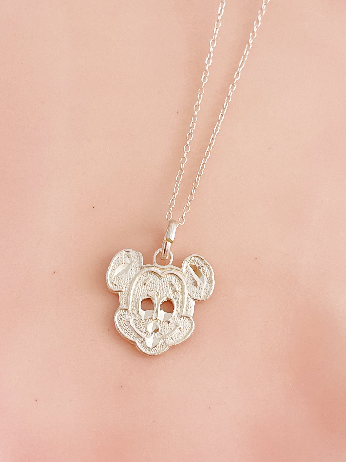 Bootleg Mickey Silver Necklace.