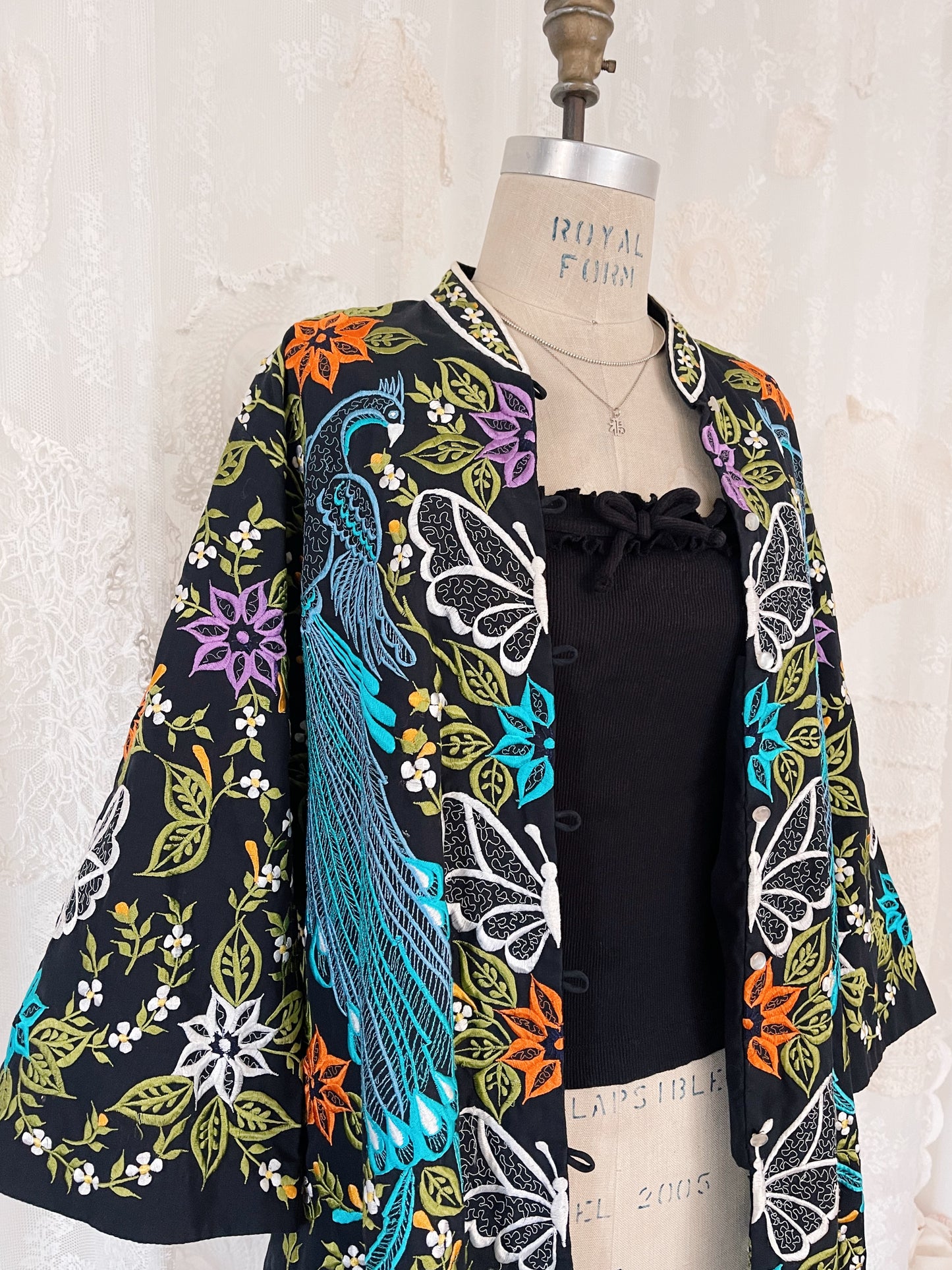 Vintage Embroidered Mandarin Style Jacket