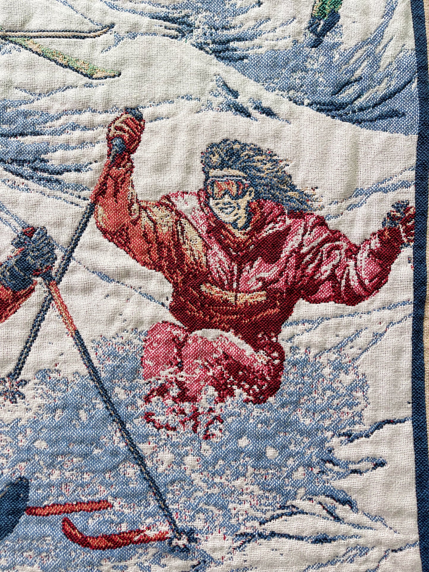 1990s Skier Cotton Blanket