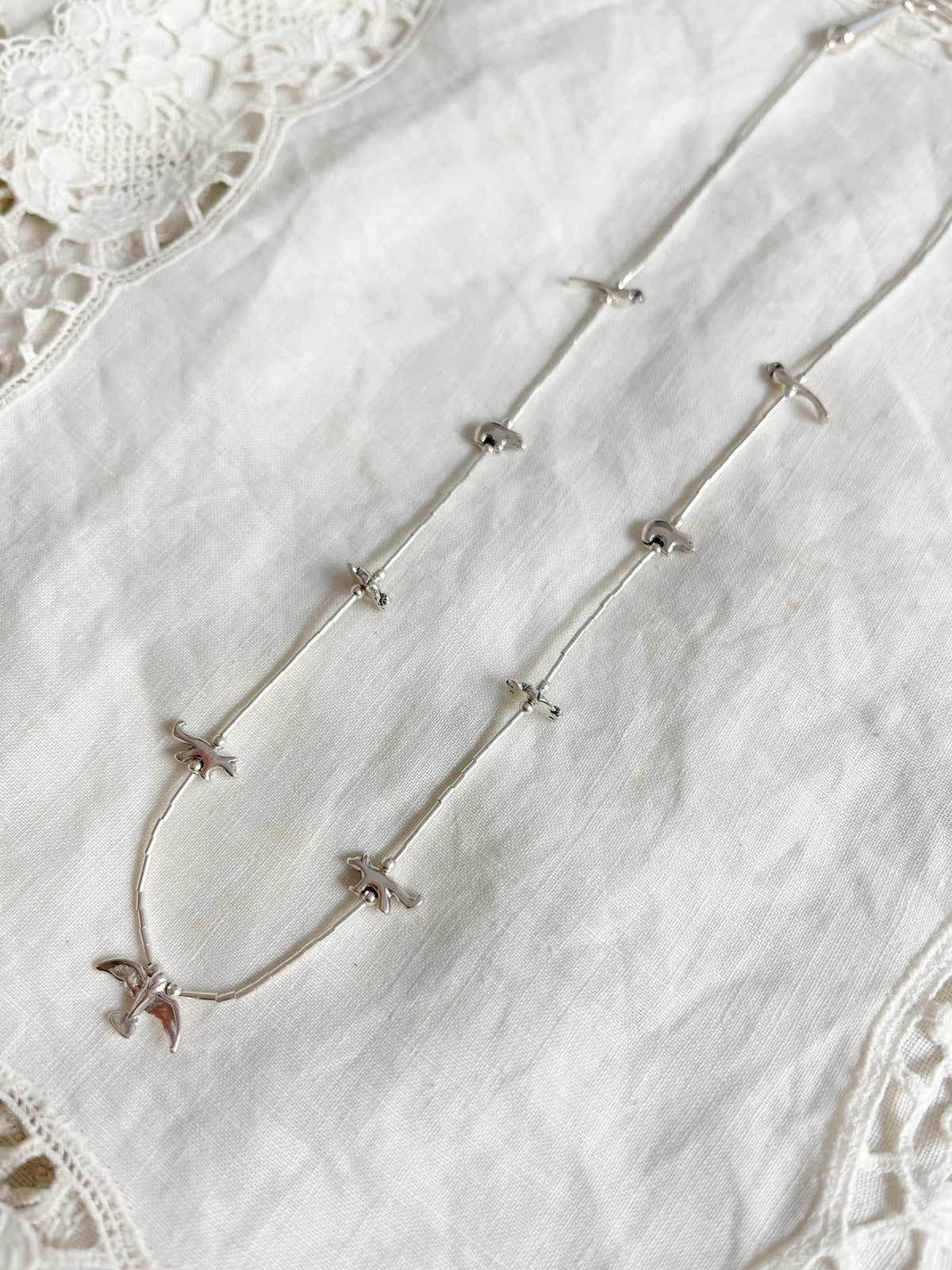 Zuni Silver Animal Fetishes Necklace (Medium)