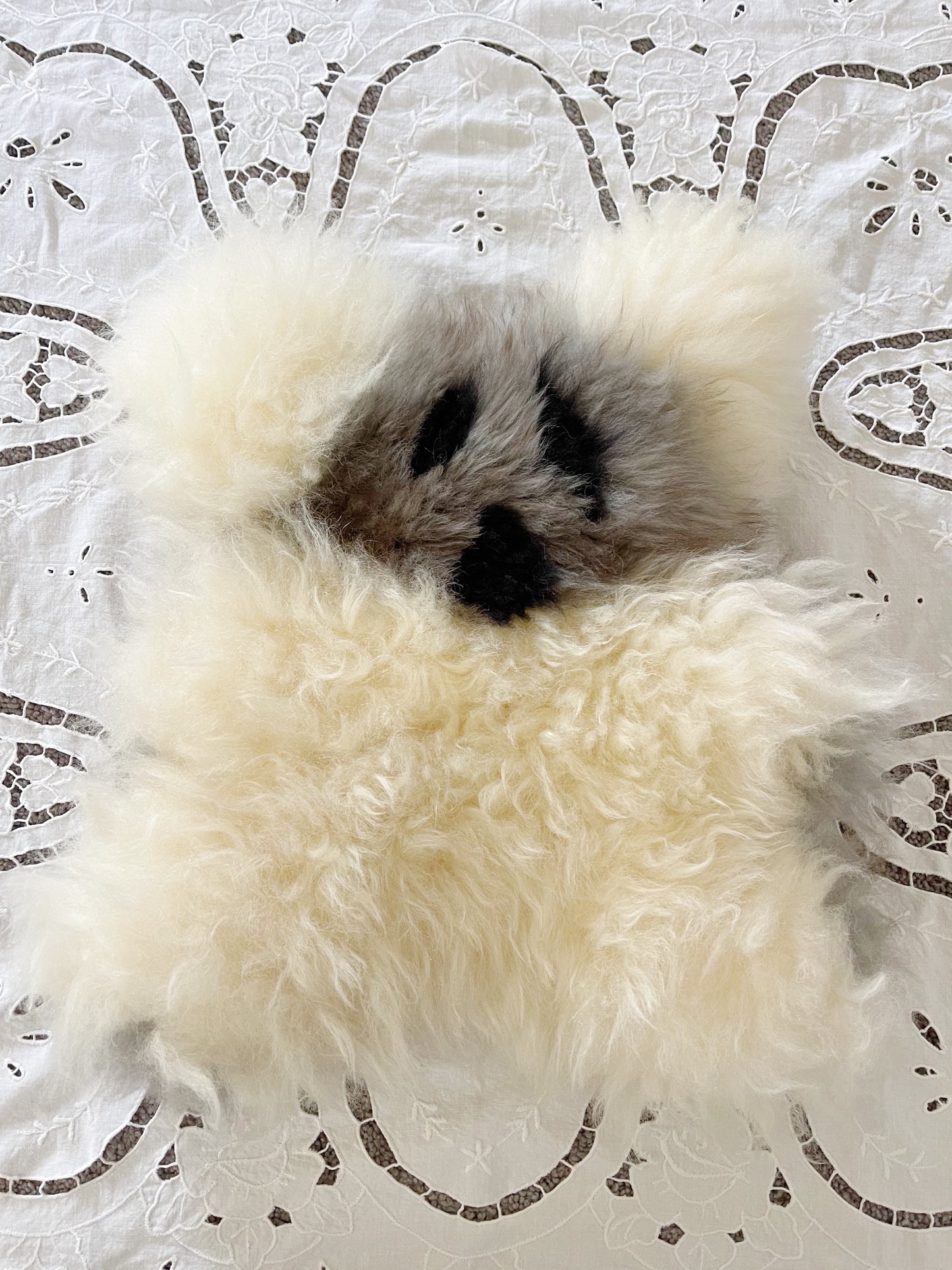 Vintage Sheep Skin Fur Koala Tiny Rug.