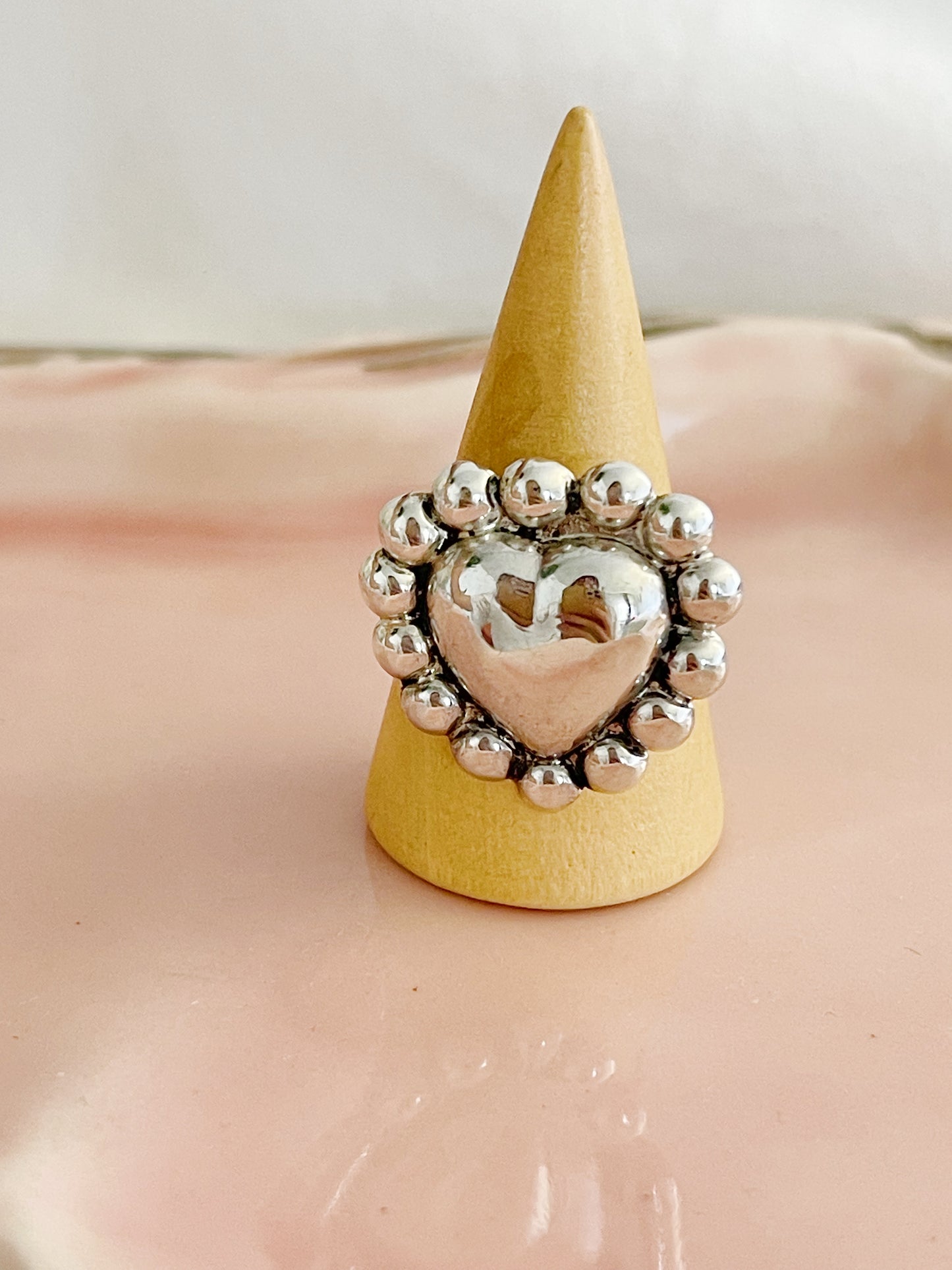 Vintage Heart Silver Ring.