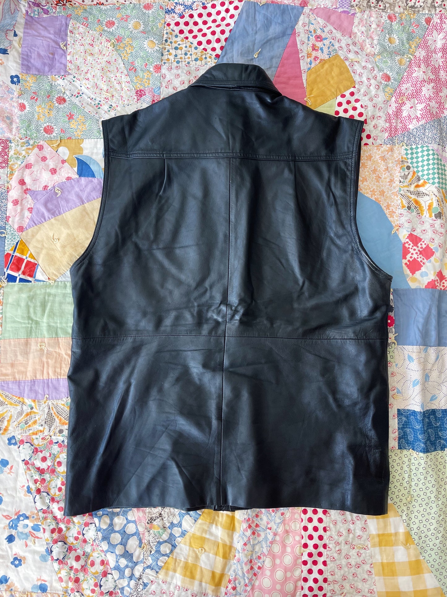 1980s Over Sized Leather Vest
